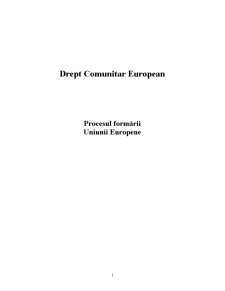 Procesul formării UE - Pagina 1