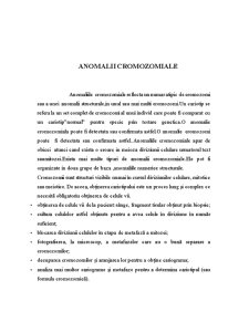 Anomalii Cromozomiale - Pagina 1