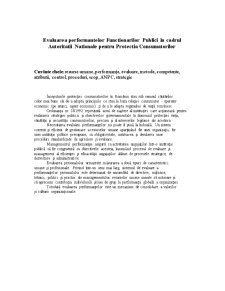 Evaluarea performanțelor funcționarilor publici în cadrul Autorității Naționale pentru Protecția Consumatorilor - Pagina 1