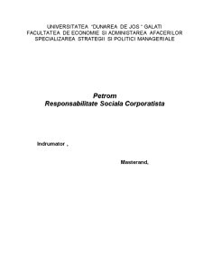Petrom - responsabilitate socială corporatistă - Pagina 1