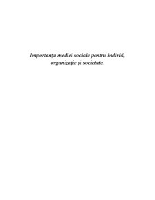 Importanța mediei sociale pentru individ, organizație și societate - Pagina 1