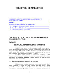 Cercetări de marketing în managementul firmei - Pagina 1