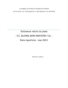 Analiza economico-financiară și evaluarea firmei Alumil Rom Industry SA - Pagina 1