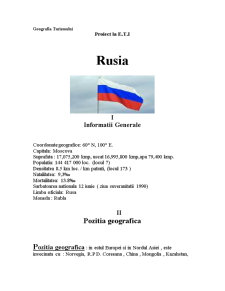 Economia turismului internațional - Rusia - Pagina 1