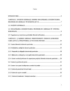 Noțiuni generale despre organizarea și exercitarea profesiilor liberale în România și UE - Pagina 1