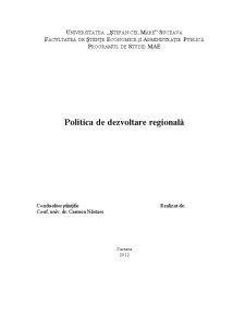 Politica de Dezvoltare Regională - Pagina 1