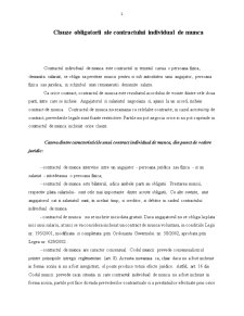 Clauze Obligatorii ale Contractului Individual de Munca - Pagina 1