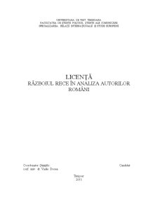Războiul Rece în Analiza Autorilor Români - Pagina 1