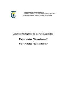 Analiza Strategiilor de Marketing privind Universitatea Transilvania vs Universitatea Babes-Bolyai - Pagina 1