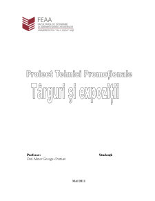 Tehnici promoționale - târguri și expoziții - Pagina 1