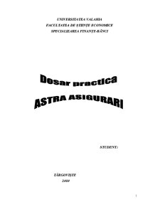 Proiect practică Astra Asigurări - Pagina 1