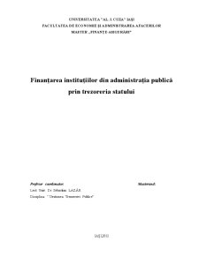 Finanțarea Instituțiilor din Administrația Publică prin Trezoreria Statului - Pagina 1