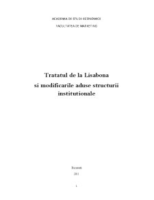 Tratatul de la Lisabona și modificările aduse structurii instituționale - Pagina 1