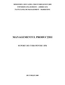 Managementul producției și industriale și al resurselor materiale - Pagina 1