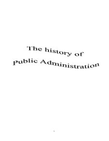 The History of Public Administration - Pagina 1