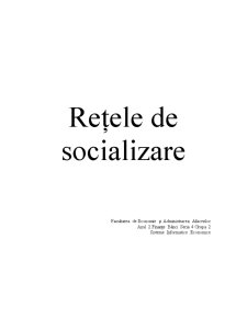Rețele de Socializare - Pagina 1