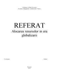 Alocarea resurselor în era globalizării - Pagina 1