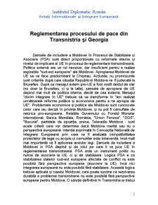 Reglementarea Procesului de Pace din Transnistria și Georgia - Pagina 2