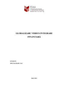 Globalizare versus Integrare Financiară - Pagina 1