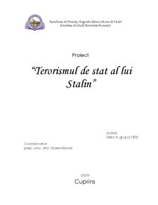 Terorismul de stat al lui Stalin - Pagina 1