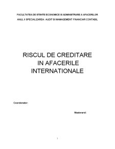 Riscul de creditare în afacerile internaționale - Pagina 1