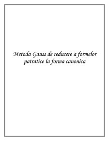 Metoda Gauss de reducere a formelor pătratice la formă canonică - Pagina 5