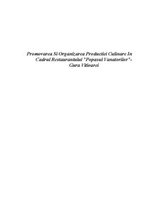 Promovarea și organizarea producției culinare - Pagina 1