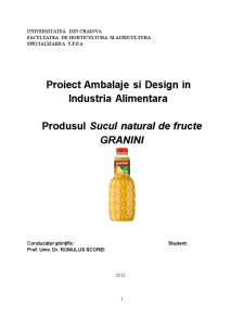 Ambalaje și design în industria alimentară - produsul sucul natural de fructe Granini - Pagina 1