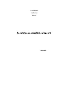 Societăți Cooperative Europene - Pagina 1