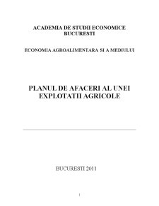 Managementul exploatațiilor agricole - planul de afaceri al unei exploatații agricole - Pagina 1