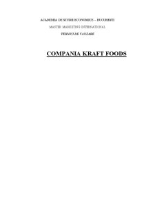 Tehnici de vânzare - compania Kraft Foods - Pagina 1