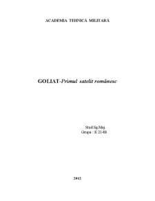 Goliat - primul satelit românesc - Pagina 1