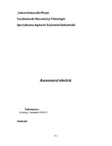 Studiul Privind Ascensorul Electric - Pagina 1
