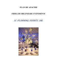 Plan de afaceri - firmă de organizare evenimente SC Planning Events SRL - Pagina 1