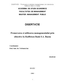 Promovarea și utilizarea managementului prin obiective la Raiffeisen Bank SA Buzău - Pagina 1