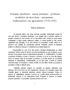 Modele de Dezvoltare - Europenism, Traditionalism, Agrarianism 1918-1939 - Pagina 2
