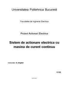 Sistem de acționare electrică cu mașina de curent continuu - Pagina 1