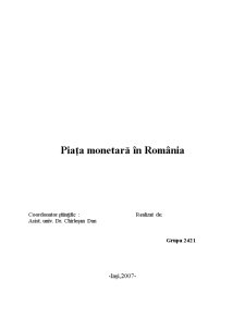 Piața Monetară în România - Pagina 1