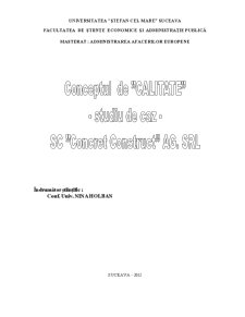 Conceptul de Calitate - Studiu de Caz SC Concret Construct AG SRL - Pagina 1