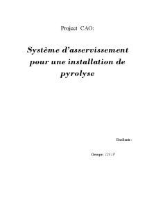 Systeme D’asservissement pour une Installation de Pyrolyse - Pagina 1