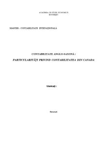 Particularități Privind Contabilitatea din Canada - Pagina 1