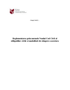Reglementarea obligațiilor civile în noul cod civil - Pagina 1