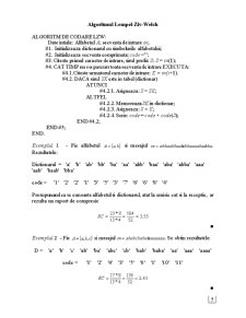 Metode de compresie bazate pe dicționar - codarea Lempel-Ziv - Pagina 5
