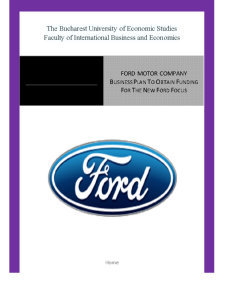 Ford Motor Company - Business Plan to Obtain Funding For the New Ford Focus - Pagina 1