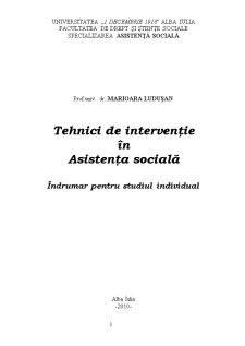 Tehnici de Intervenție în Asistența Socială - Pagina 1