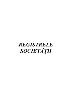Registrele Societății - Pagina 1