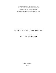Management Strategic - Hotel Paradis - Pagina 1