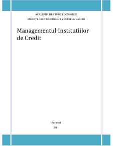 Managementul instituțiilor de credit - Pagina 1