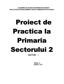 Proiect de practică la Primăria Sectorului 2 - Pagina 1