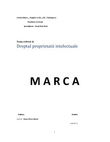 Dreptul proprietății intelectuale - Marca - Pagina 1